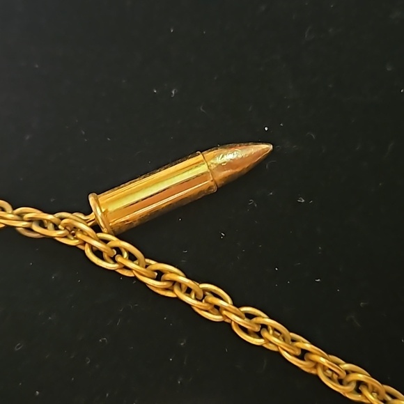 Goldtone BULLET Design 30"Long Rope Chain Necklace - Picture 2 of 5